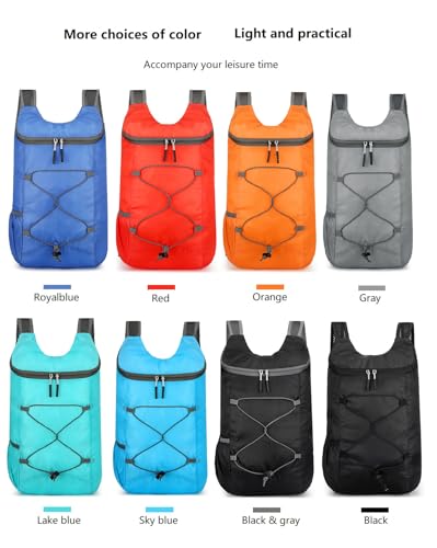 levayhill 16L Foldable Hiking Backpack,Small Packable Daypack, Gray | Lightweight ,Outdoor Collapsible Rucksack,Ultralight Folding Back Pack, Water Repellent, Men Women Travel Gym, Easy Carry-on - color: Gray