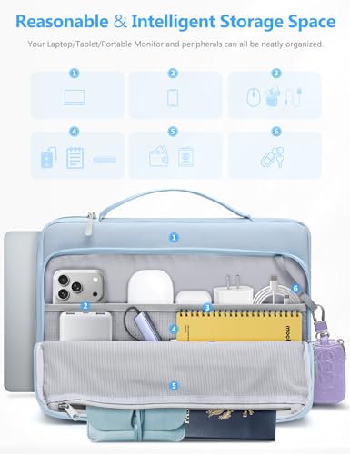 HYZUO 13 Inch Laptop Bag Case Sleeve for MacBook Air 13 M5 M4 M3 M2 M1 2026-2018 A3449, 13" MacBook Neo 2026, MacBook Pro 13 M2 M1 2026-2016, 12.9"-13" iPad Pro/Air, Surface Pro, XPS 13, Pale Blue - color: Pale Blue, size: 13 Inch