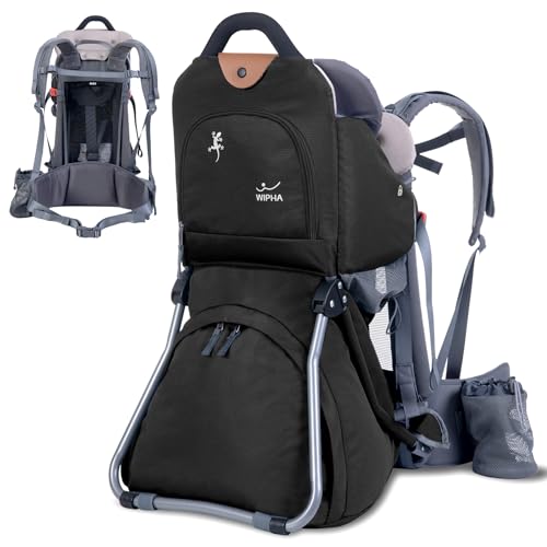 Wipha Baby Backpack Carrier, Toddler Carrier with Canopy, Adjustable and Safe Hiking Backpack for Baby(Creeper III-Black) - color: CREEPER III-BLACK