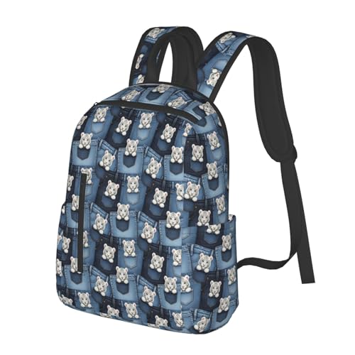 Expandable Outdoor Daypack White Tiger, Flexible Capacity Hiking Rucksack for Wilderness Travel Field Activities Men Women - color: Picture (825)