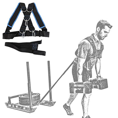 Sled Pulling Harness, Adjustable Nylon Speed Training Resistance Band Football Workout Rope for Men Strength Training