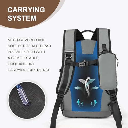Small Hiking Backpack for Women Men 20L Lightweight Travel Backpack with Phone Pocket Waterproof Daypack for Women Men - color: Grey