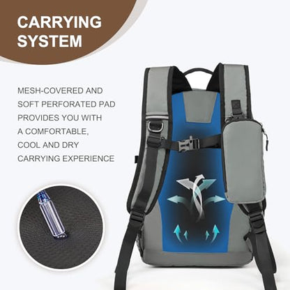 Small Hiking Backpack for Women Men 20L Lightweight Travel Backpack with Phone Pocket Waterproof Daypack for Women Men - color: Grey