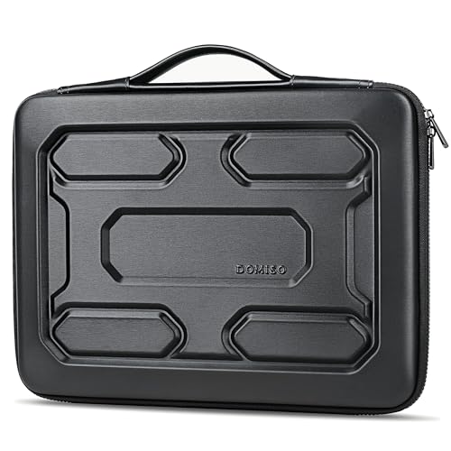 DOMISO 17 inch Laptop Sleeve with Handle Shockproof Computer Bag Waterproof EVA Protective Carrying Case for 17.3" MSI GS73VR Stealth Pro/HP Envy 17/LG Gram 17"/ROG Strix GL702VS, Black - color: Black, size: 17.3 inch