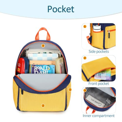 abshoo Toddler Backpack for Boys Preschool Backpacks School Bookbag for Kids 2-6(Navy and Yellow) - color: Navy-yellow