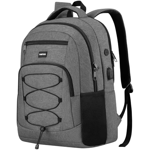 YAMTION School Backpack,17.3 Inch Bookbag College Laptop Backpack with USB Port for Students Work Business Office - color: Dark Gray, size: 17.3 inch