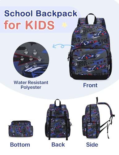 VASCHY Kids Backpacks, 12L Toddler & 17.5L School Backpacks, Lightweight Water-Resistant for Boys and Girls Ages 3-12 - color: Racing Blue-s, size: Small
