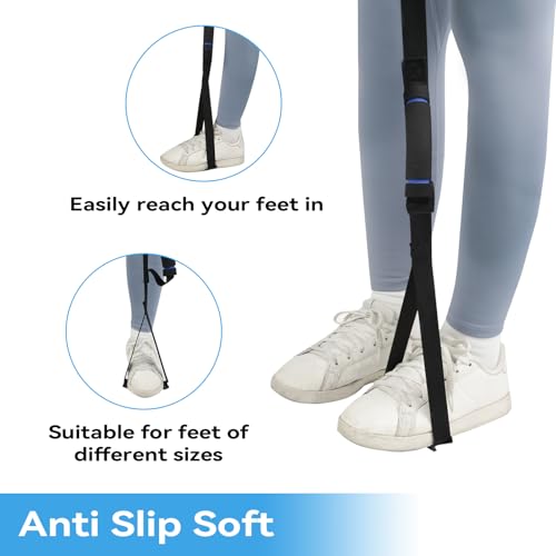 Long Leg Lifter, Leg Lifter Strap Rigid with Large Foot Loop, Legs Strap Lift for Get in and Out of Bed,Car,Wheelchair for Disables and Elderly，Foot Straps，Legs Aid Lift aids (25.5in-56in)