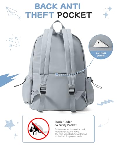 Blue Backpack for School, High School Bookbag Back Pack for Teens Girls Boys, Lightweight College Backpack Book Bag for Women Men, Simple Casual Daypack Backpack Mochilas Escolares para Adolescentes - color: Blue School