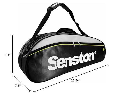 Senston Tennis/Badminton Racket Bag,Single Shoulder Racket Bag Racquet Bag,Waterproof And Dustproof. - color: Black