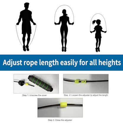 Bulk 50 Pack Jump Ropes, Steel Cable with Ball Bearings for Tangle-Free Rapid Speed Jumping, Adjustable Skipping Rope with Comfortable Foam Handles for Gym, Fitness Class, Home Workout