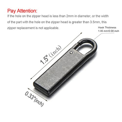 Zpsolution Zipper Pull Replacement Metal Zipper Handle Mend Fixer for Luggage Suitcases Bags - color: Black