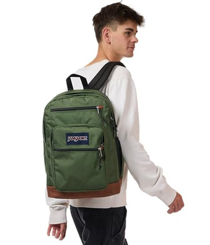 JanSport Cool Backpack with 15-inch Laptop Sleeve, Large Computer Bag Rucksack with 2 Compartments, Ergonomic Straps, Cargo Green - color: Cargo Green