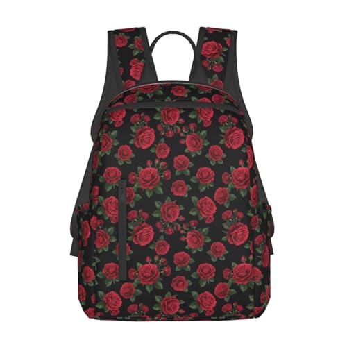 Lightweight Daypack Red Rose Flower Floral, Stands Upright, Padded Laptop Sleeve, for Commuters & Travel - color: Picture (1186)