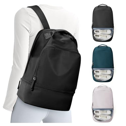 Gym Backpack for Women, Gym Bag with Shoe Compartment, Water Resistant Lightweight Sports Yoga Travel Backpack with Wet Pocket,Cheer Backpack,Black - color: C1-black