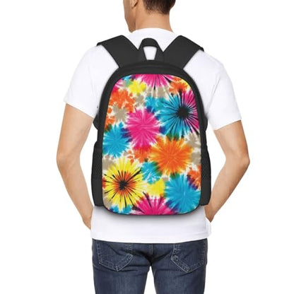 Slim Anti Theft Laptop Backpack Tribal Ethnic Tie Dye, Large Volume Travel Daypack Durable Polyester Carry Bag for Office Business Outdoor Trekking - color: Design (1023)
