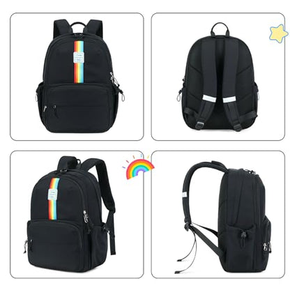 CAMTOP School Backpack for Girls, 15.6 Inch Teen Girls Casual Backpack High Middle School Daypack Women Daily Travel Laptop Bag - color: Black, size: 16Inch-Teen