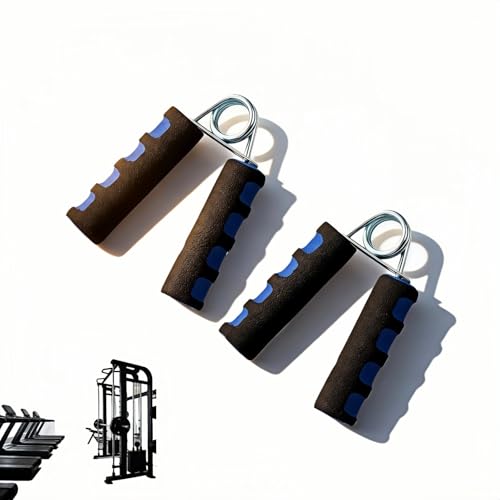 Hand Grip Strengthener Set, Carbon steel wire+thickened foam Hand Exerciser for Wrist Forearm and Finger Strength Training, 2 Pack - color: Blue
