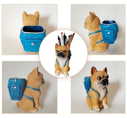 Dog Pen Holder for Desk French Bulldog Gifts for Men Women and Kids Unique Pen Pencil Holder Cup Funny Desktop Organizer for Home Office School Desk Decor (French Bulldog) - style: French Bulldog
