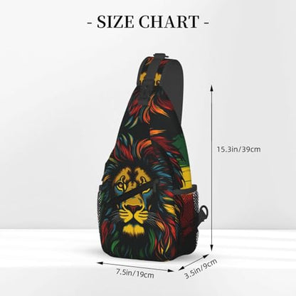 Jamaica Reggae Music Lion Outdoor Crossbody Shoulder Bag For Unisex Young Adult Hiking Bicycling - color: 1
