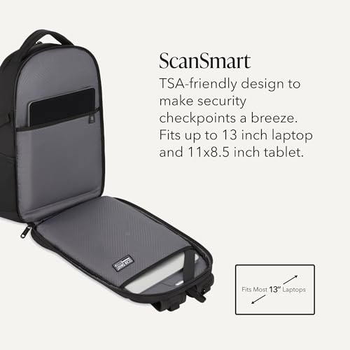 SwissGear 1900 Mini ScanSmart 16-Inch Backpack, Fits Up to 13-Inch Laptop, RFID Protection & ScanSmart TSA-Friendly Compartment, Black/Yellow - color: Black/Yellow