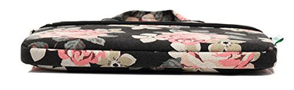 kayond Black Rose Patten water-resistant Laptop Shoulder Messenger Bag Case Sleeve for 15 Inch 15.6 Inch Laptop,Laptop Briefcase - color: Black Rose, size: 15-15.6 inch