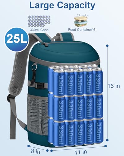 Cooler Backpack Insulated Leakproof Soft Cooler Bag Ice Chest for Women - color: leather dark blue, size: 30 Cans