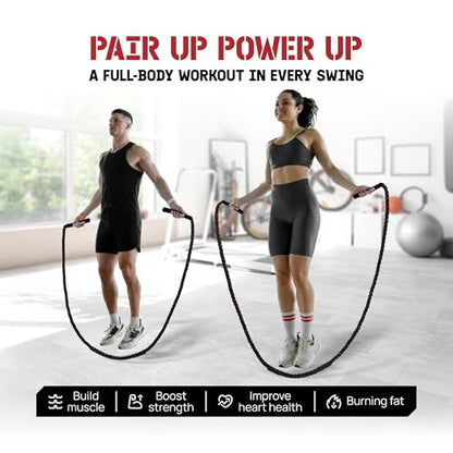 Yes4All Weighted Jump Rope, 2.8LB Heavy Skipping Rope with Anti-Slip Double Layer Handle & Protective Sleeve for Fitness, Cardio, Muscle Training - Carry Bag Included - size: 2.8 lbs