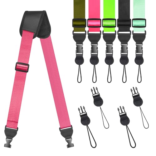 FIEIL Universal Shoulder Strap, Sandwich Mesh Padded Neck Lanyard, Replacement Comfortable Bag Strap for Camera, Cellphone Tablet,iPad, Laptop, Luggage Bag, Binocular(Fuchsia) - color: Fuchsia