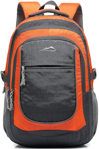 ProEtrade Backpack Bookbag for College Sturdy Travel Business Hiking Fit Laptop Up to 15.6 Inch Multi Compartment Gifts for Men Women Night Light Reflective (Orange) - color: Orange, size: 15.6 Inch