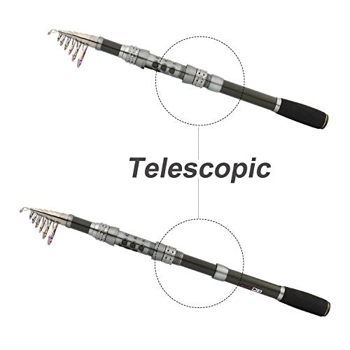 Sougayilang Fishing Rod Reel Combo with Telescopic Fishing Pole Spinning Reel Carrier Bag for Travel Saltwater Freshwater Fishing - size: 6.89 ft, style: C-only Fishing Rod