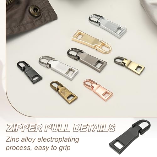 uxcell 2Pcs Zipper Pull Replacement, Detachable Metal Zipper Handle Mend Fixer Tab Repair for Luggage Suitcase Backpack Jacket Bags Boots Coat Handbags, Rose Gold - color: Rose Gold