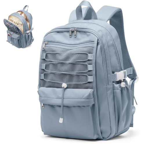suwasp College Backpack for Women, Waterproof Laptop Backpack Fits 15.6 Inch Laptop, School Bookbag with Water Bottle Pocket, Anti Theft Work Backpack for College, Travel, Commuter, - color: Peacock Blue