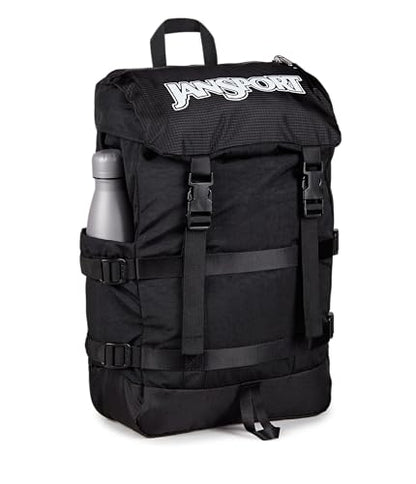 JanSport Skip Pack Backpack – 28L Capacity, Fits 13.5" Laptop, Large Main Compartment, Side Water Bottle Pocket – Ideal for Work & Travel, Black - color: Black