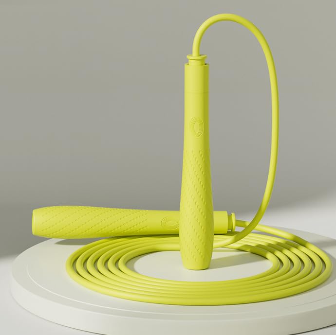 Jump Rope with silicone handle,Tangle-Free Jump Rope with Dual Bearing System,Ultra-Smooth for Fitness & Training - color: green