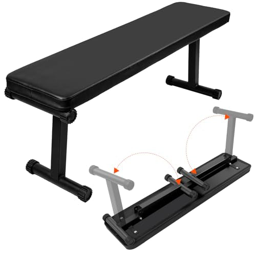 Flat Weight Bench, Foldable Flat Bench, for Multi-Purpose Weight Training, Sturdy Strength Training Workout Bench, Space-saving Bench Press Flat Exercise Bench, for Home Gym