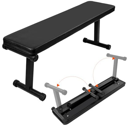 Flat Weight Bench, Foldable Flat Bench, for Multi-Purpose Weight Training, Sturdy Strength Training Workout Bench, Space-saving Bench Press Flat Exercise Bench, for Home Gym