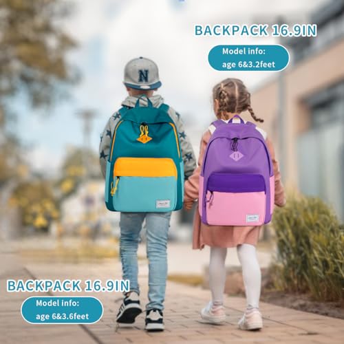 Chase Chic Kids Backpack for Boys - 17 inch School Backpacks for Toddler Girls Fits 6 to 12 Years Old - Lightweight Water Resistant Preschool Bookbag for Travel Daycare (Green Blue) - color: Green&blue