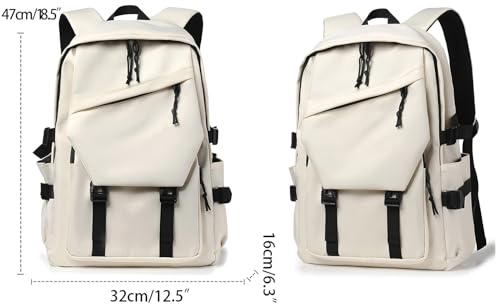 Leisure, College Backpack. Outdoor Travel, Stylish Lightweight Backpack. (off-white) - color: Off-white