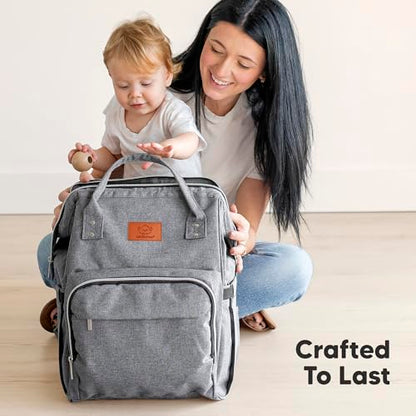 KeaBabies Baby Diaper Bag Backpack - Large Baby Bag for Boys, Girls, Waterproof Multi Function Travel Diaper Backpack with Changing Pad, Durable Travel Essentials for Moms and Dads (Classic Gray) - color: Classic Gray