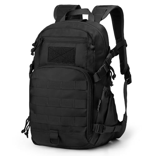 Mardingtop Small Tactical Backpack,Molle Hiking Backpack for Backpacking,Cycling and Biking,15L/25L Backpack - color: Black, size: 15L