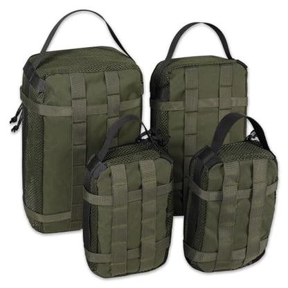 4 Set Tactical Packing Cubes ，Compressible Mesh Duffle Storage Bag,Portable Edc Molle Pouch Organizer. - color: OD GREEN