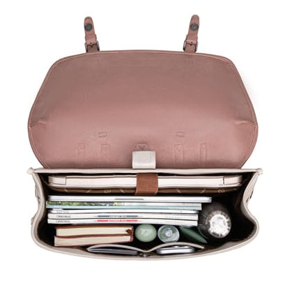 Wrangler Laptop Bag for Women Messenger Bag Briefcase Computer Backpack Convertible Satchel Bag - color: Beige & Purple, size: 15.6 inch