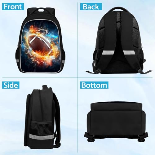 TILYTADLY School Backpack for Boys - American Football Boys Backpack for Kids Children Teens Elementary Middle School - Students Bag for Ages 6-18,17″Bookbag Multifunctional Large Capacity - color: American Football-04-backpack Only