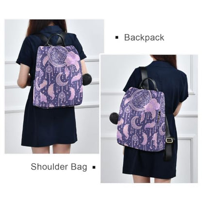 ALAZA Dream Catcher Roses Leaves and Feathers Trips Hiking Camping Rucksack Pack for Women - color: Multi 5