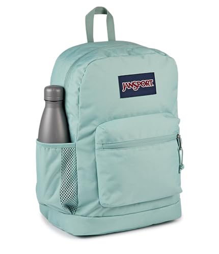 JanSport Cross Town Plus Backpack - Large Main Compartment, Side Water Bottle Pocket, 15-Inch Padded Laptop Sleeve - Faded Sage - color: Faded Sage