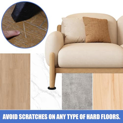 16pcs Furniture Sliders for Hardwood Floors, 3-1/4" Felt Furniture Sliders, Moving Pads Sliders with Unique Design, Easy Slide Furniture & Saves Floor Wear - size: 16pcs 3 1/4 inch