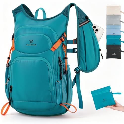 BECOJADDE 15L Hiking Backpack Lightweight Travel Backpacks Water-Resistant Daypack Fits Cycling Helmets for Men Women for Daily Outdoor Camping, Forest Green - color: Forest Green, size: 15L