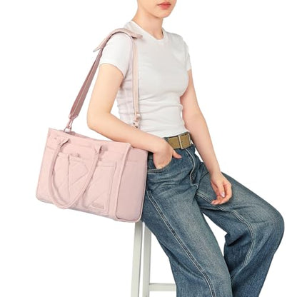 NISHEL Tote Bag for Women, Ultralight Bag with Zipper Closure & Laptop Compartment, Standable Bookbag with Multiple Pockets for College, Work