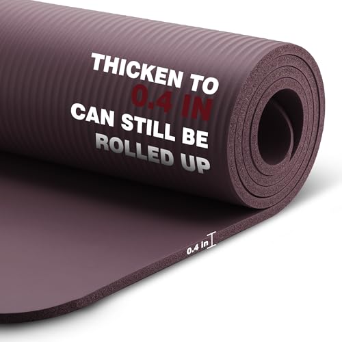 KEEP Extra Thick NBR Yoga Mat for Women & Men, 10mm Thick, 72”x24” Large Exercise Mat with Non-Slip Workout Mat for Yoga, Pilates, Stretching, Meditation – Wide & Cushioned Fitness Mat - color: purple